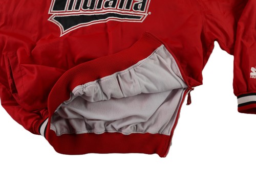 Vtg 90s STARTER US Men’s sz 2XL XXL Red Indiana HOOSIERS Pullover V Neck Jacket - Picture 5 of 8