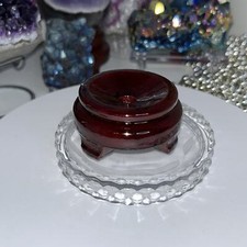 Bois - Support Sphère Cristaux Roches Précieuses Gemmes - Couleur Acajou Cerise