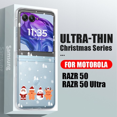 For Motorola Razr 50 40 Ultra Shockproof Christmas Clear Slim Hard PC Case Cover - Picture 16 of 18