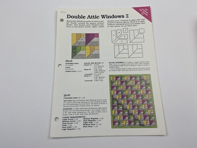 Double Attic Window quilt pattern with template Around The House #2 pattern club