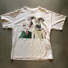 Vtg Vintage Wallace & Gromit For Fans Cotton Unisex White Tee Shirt