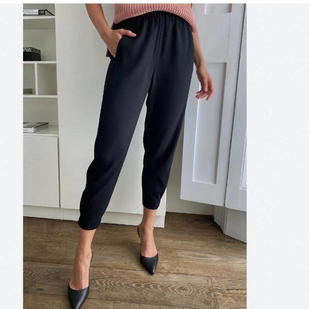 ARITZIA BABATON DEXTER BLACK PULL ON TUXEDO PANTS STYLE S8C1 6441 17 S
