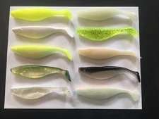 5" Shad BODIES Paddle Tail Swimbait great for Umbrella Rig  Sassy Shad 