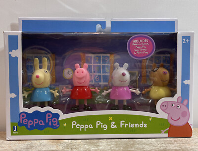PEPPA PIG & FRIENDS  4 Figures - Rebecca, Peppa, Suzy Sheep & Pedro Pony