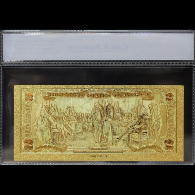 Gold 1976 $2 Two Dollars Banknote Collectible with Bag