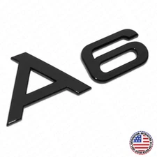 Audi A6 Gloss Black Rear Letter Tail Badge Trunk Nameplate Emblem Badge Sport