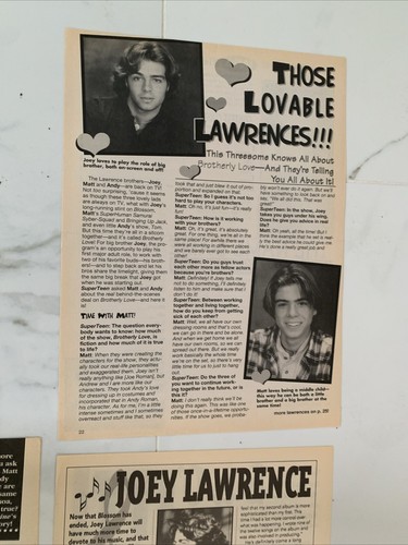 25 Pages Of 90s Lawrence Brothers Magazine Clippings (Joey, Matthew, Andy) - 第 8/24 張圖片