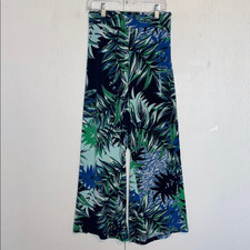 IMAN Tropical Leaf Print Wide-Leg stretchy wo...