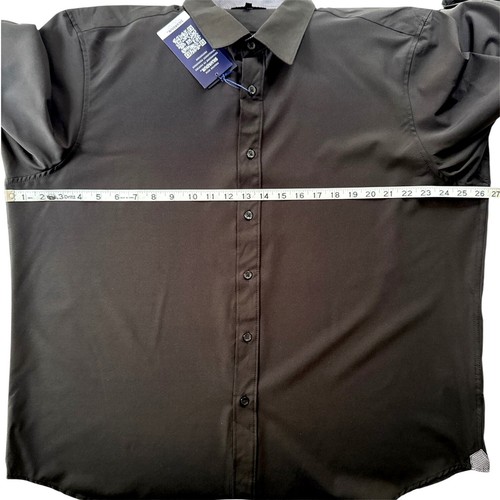 CON.STRUCT Slim Fit 4-Wege Stretch faltenfreies Hemd 3XL schwarz | neu 69 $ - Bild 7 von 9