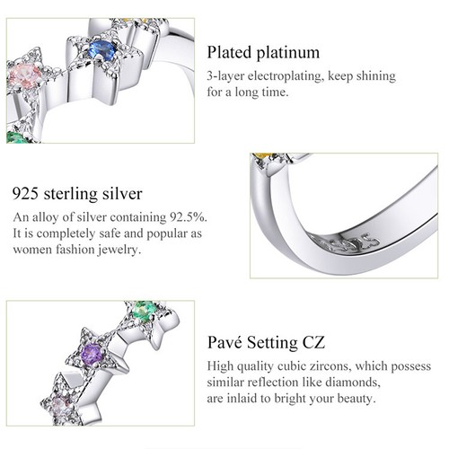 Free Shipping S925 Sterling Sparkling Bow CZ Rings Fit Women Authentic Jewelry - Picture 11 of 61