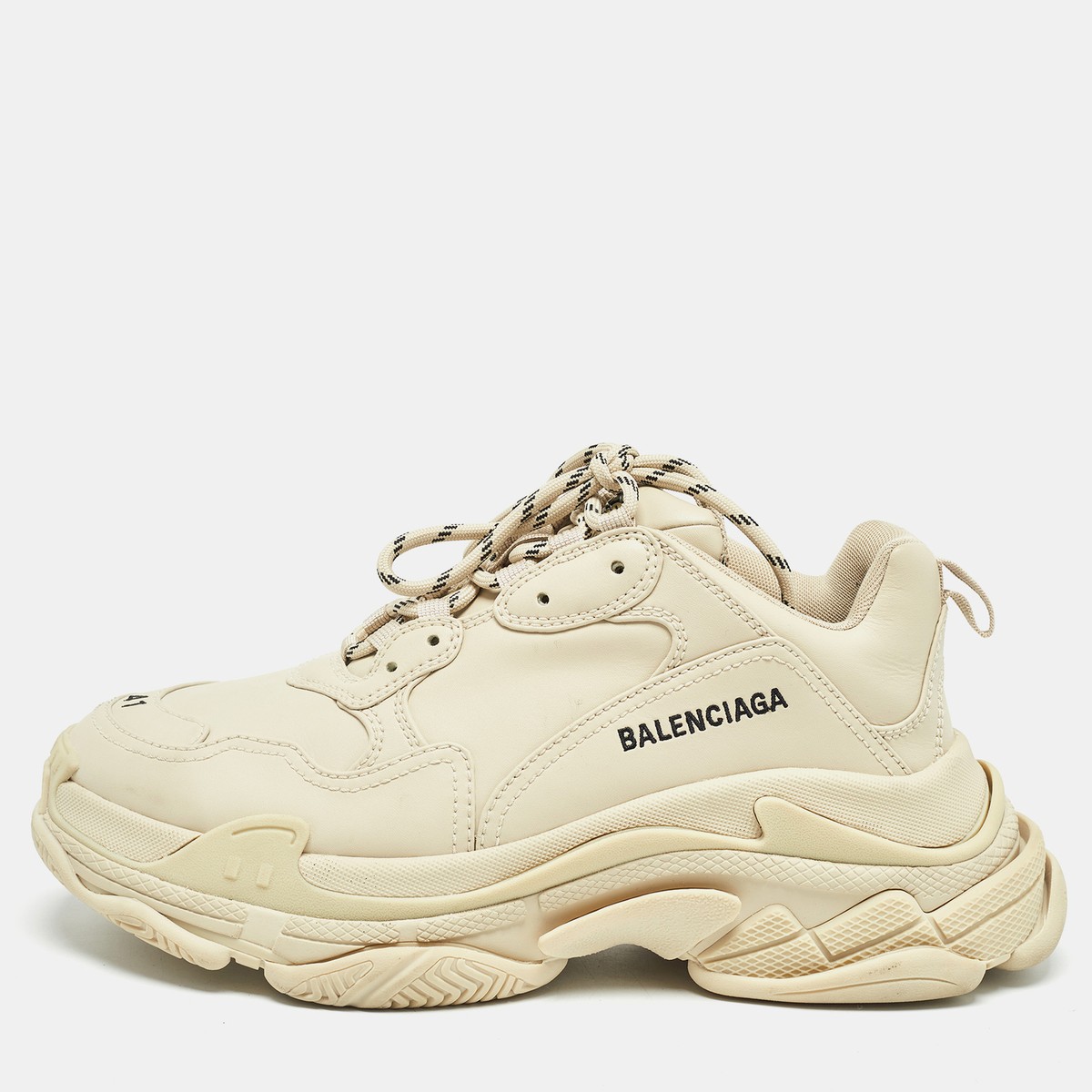 Balenciaga Cream Faux Leather Triple S Sneakers Size 41 | eBay Balenciaga Cream Faux Leather Triple S Sneakers Size 41 | eBay