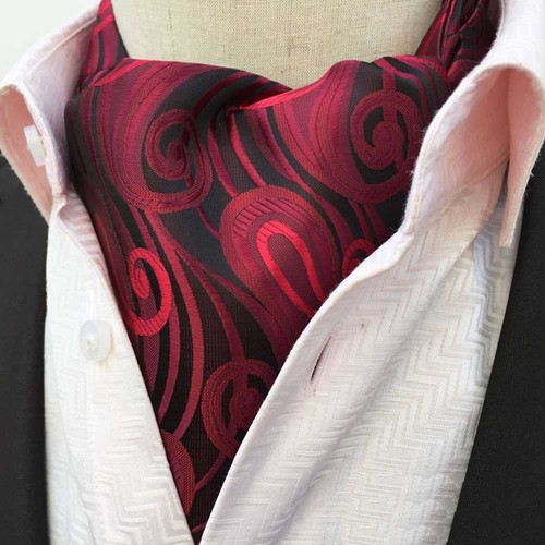 Mens Colorful Checks Paisley Floral Ties Scarves Cravat Ascot Wedding Necktie - Picture 21 of 25