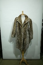Vintage Beautiful Plush Leopard Print Coat Size 14 Uk Size 10 Us