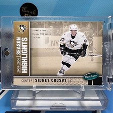 2005-06 Parkhurst #587, SIDNEY CROSBY SP RC ??? Season Highlights Rookie Card. rookie card picture