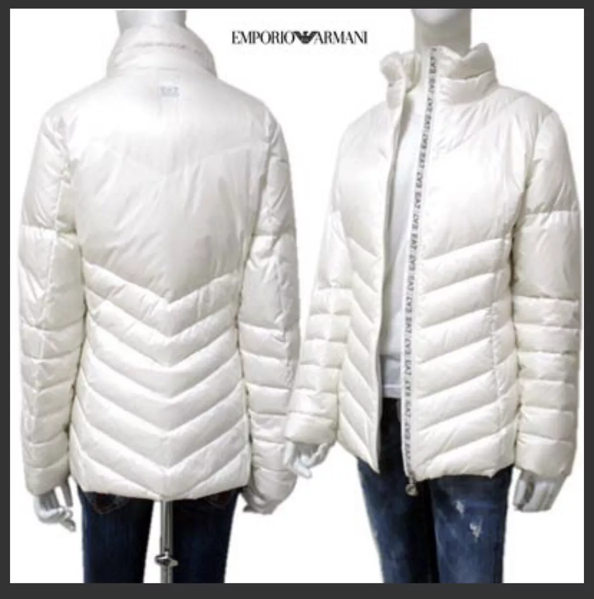 Emporio Armani EA7 535 Women Down Puffer Jacket Winter Coat Size Medium