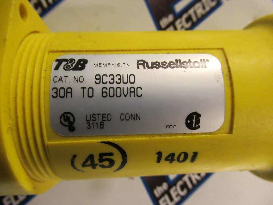 THOMAS & BETTS RUSSELLSTOLL T&B 9c54u2/c75 50A 250V 3P 4W PLUG
