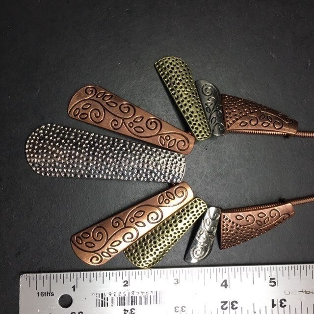 Statement Necklace Copper Silver Gold Scrollwork … - image 7