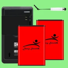 Excellent 2x 2200mAh Battery Universal Dock Charger Pen for ZTE Z830 Compel LTE