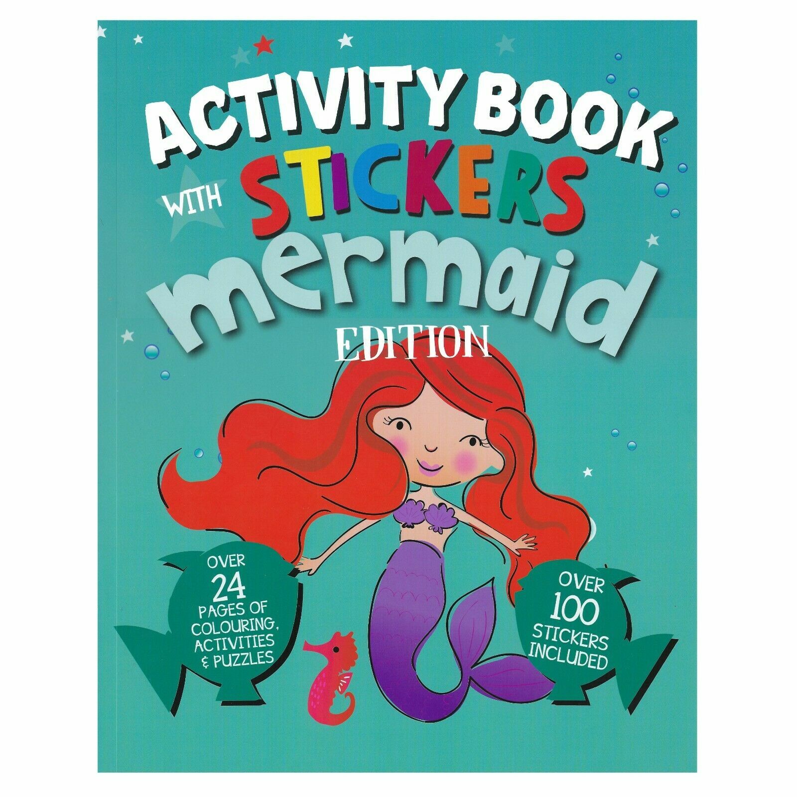 XL Children's Kid's Girls COLOURING Activity Book MERMAID Edition 100 STICKERS