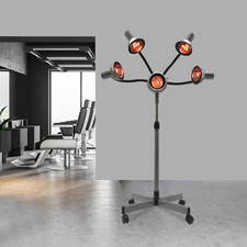 5Head Infrared Light Heat Therapy Red Lamp Salon Hair Perming Dyeing Steamer SPA