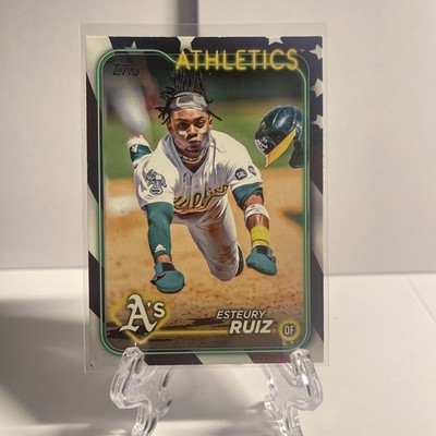2024 Topps Series 1 - Esteury Ruiz #21 Independence Day /76 Oakland Athletes