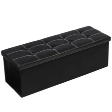 Storage Ottoman Bench, Foldable Ottoman