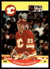 Stephane Matteau 1990-91 Pro Set #593 Flames NHL READ FREE SHIPPING AutographDen