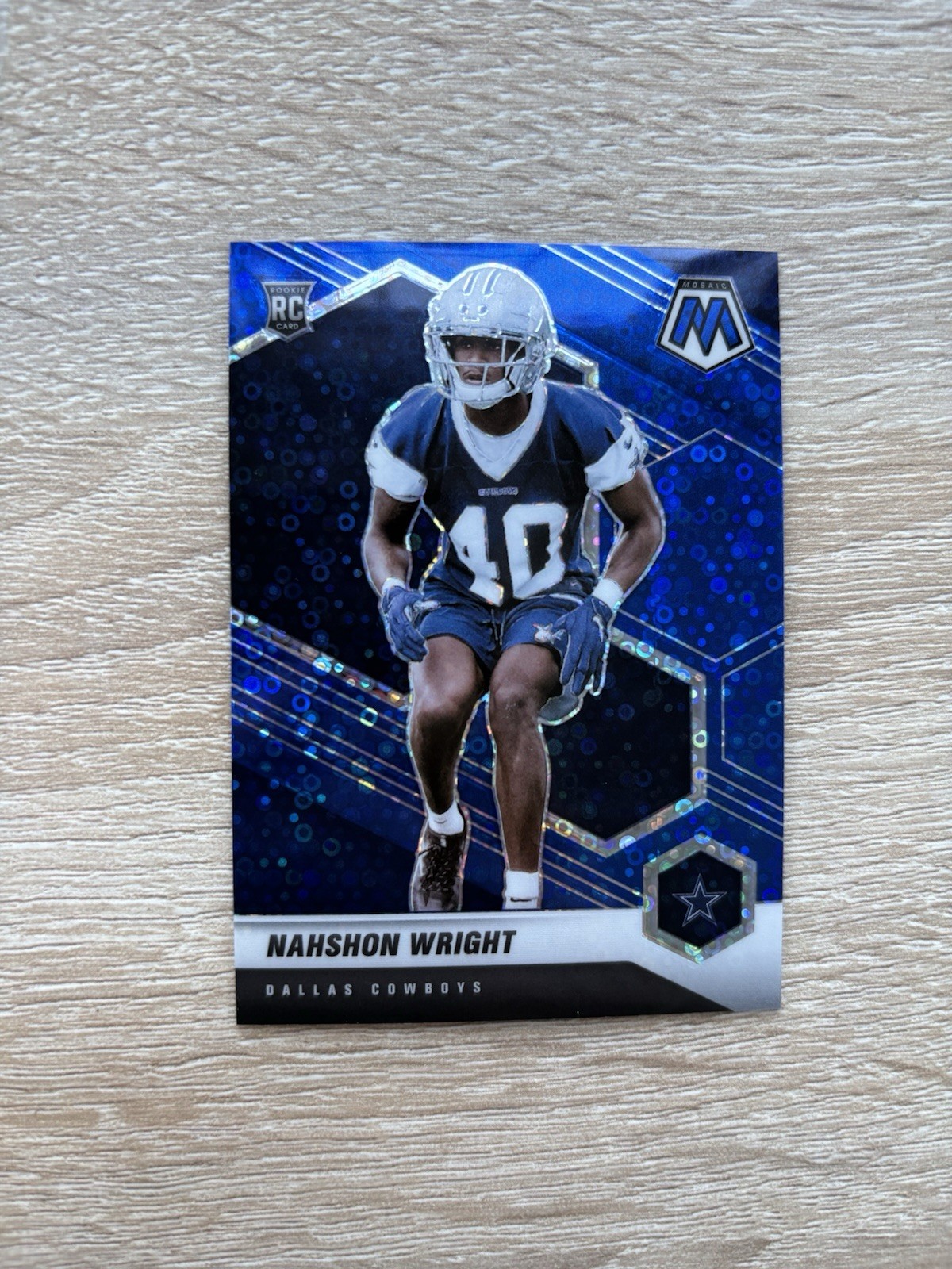 2021 Mosaic No Huddle Nahshon Wright Blue /75 #349 Rookie Chicago Bears