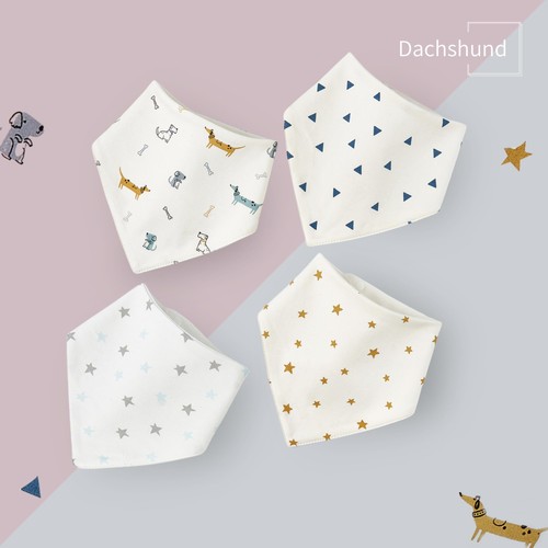Bavaglini Baby Drool, Bavaglini in Cotone Impermeabile e Morbido a 3 Strati per Sbavare e T-shirt... - Foto 3 di 7