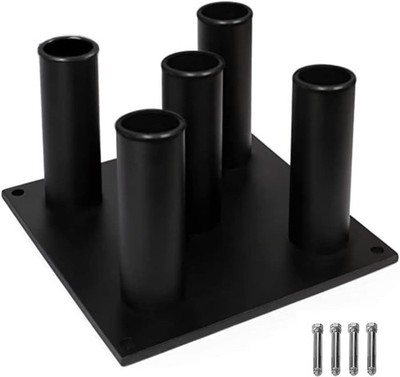 Vertical Olympic Barbell Rack for 5 2-inch Bars Black Steel 12''D x 12''W x 7''H