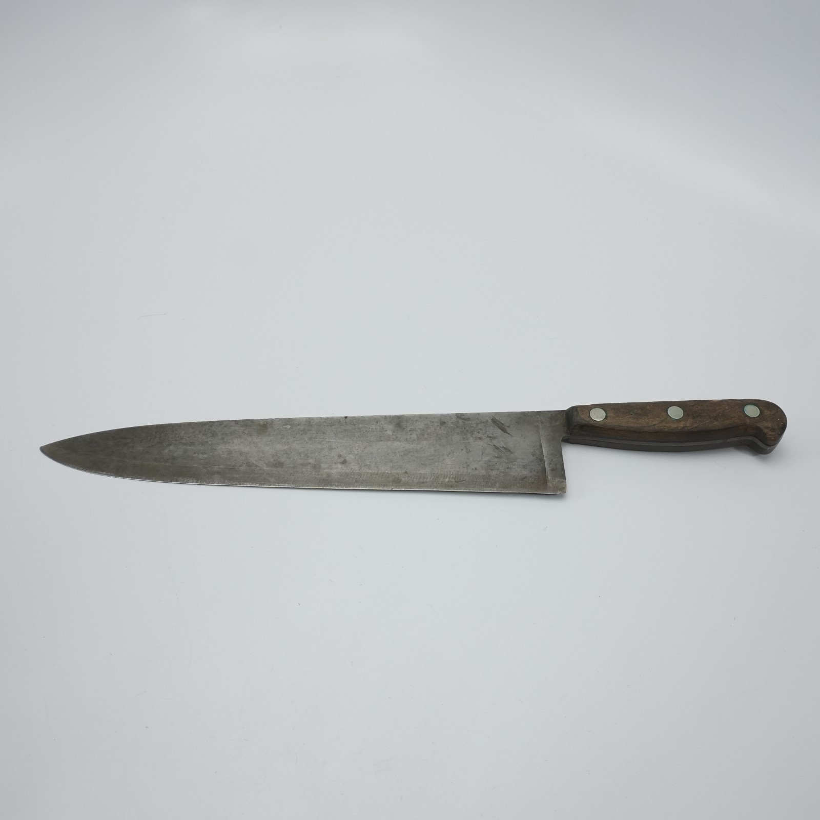Vintage Chef’s Knife, 17.5 In, 12 In Blade, Full Tang, Carbon Steel