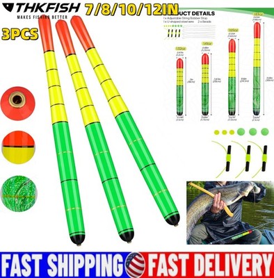 3PCS 7''/8''/10''/12'' Premium Non Weighted Balsa Fishing Pole Float Hi Vis Catfish