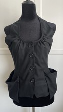 All Saints Women’s Black Halterneck Button Waistcoat Size 12 Excellent Condition