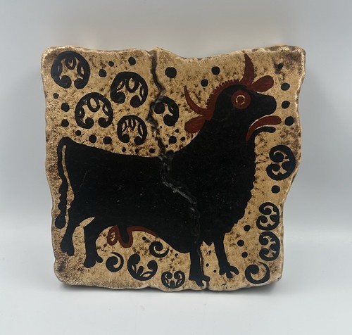 Socarrat "Toro Bravo" Islamic Fighting Bull Tile Reproduction In Paper Mache 8” - Picture 2 of 7