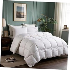 Goose Feathers Down Fiber Comforter Oversize Oversize king White/All Season