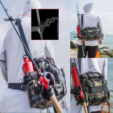Borsa Attrezzatura Da Pesca Impermeabile - Tracolla Regolabile, Multitasche, Con 4 Moschettoni (Nylon 600D) - Foto 3