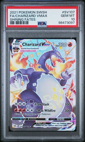 Pokemon Charizard VMAX SV107/SV122 PSA 10 Shining Fates Shiny Vault Holo
