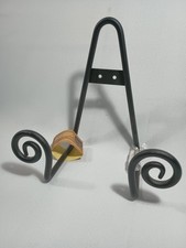 New Wall Mounted 7" Plate Holder Decorative Hanger Scroll Gunmetal Wrought Iron