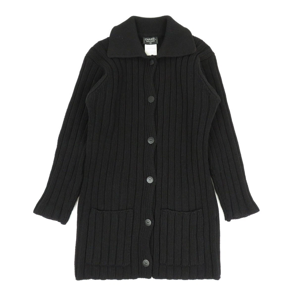 Chanel — CHANEL Vintage wool knit cardigan Women black 【A】