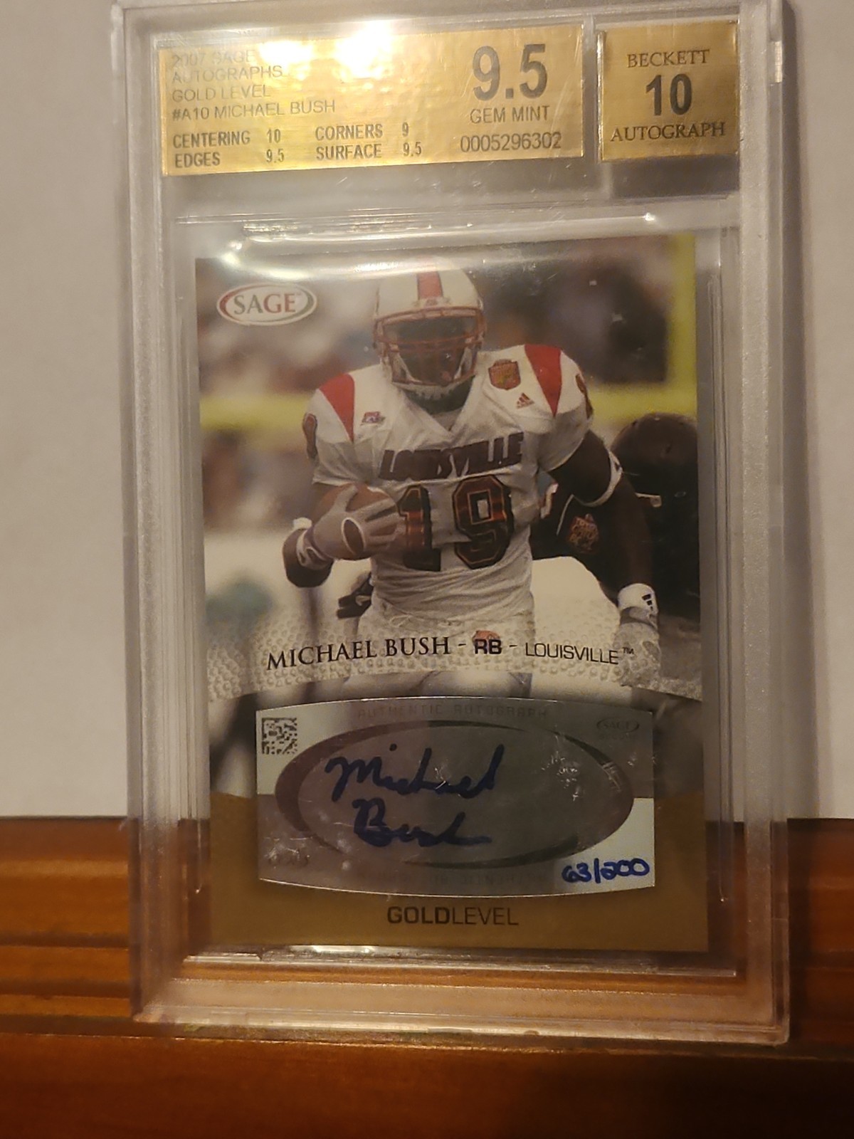 2007 SAGE Autographs #A10 Michael Bush Gold 63 /200 (AU, RC)