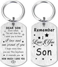 Remember I Love You Son Christmas Gifts, Best Proud of Son Keychain for Our Teen