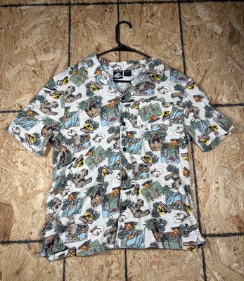 Jurassic World Shirt Small Dinausar All Over Print T Rex Universal Button Down!