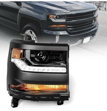 Xenon Headlight for Chevy Silverado 1500 2016-2018, Only HID Model, Black, Right