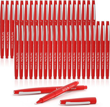 Felt Tip Pens, 40 Red Pack, 0.7Mm Medium Point, Felt Tip Markers Pens for Journa