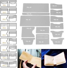 13X Clear Acrylic Wallet Pattern Stencil Template Drawings Set Leather Hand Craf