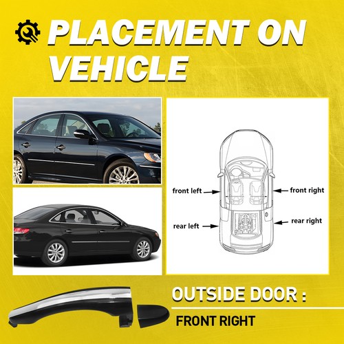 Outside Front/Rear/Right/Left Handle Door For Chrome 2006 07-2011 Hyundai Azera - Picture 15 of 37