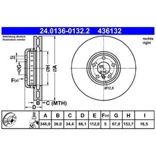 Bremsscheibe vorne rechts für Toyota Supra DB | 26240386