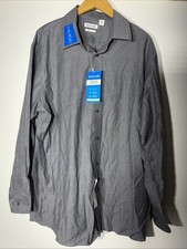 NWT Haggar Classic Fit Performance Comfort Button Up 17-17 1/2 XL 