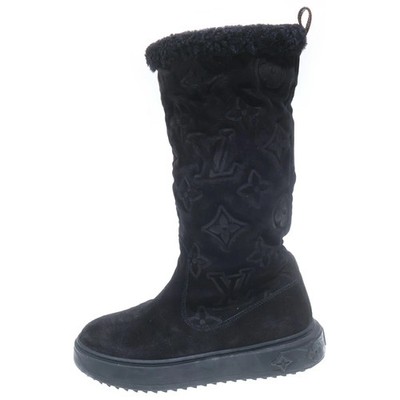 Louis Vuitton Size 36 Breezy Line Giant Monogram Mouton Boots Black Women' FoP62
