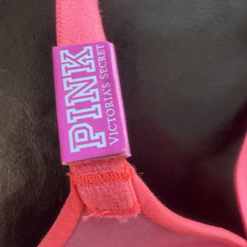 NWT Victoria Secret PINK Push Up Bra 32A Front Close Padded Coral Red - Picture 5 of 8